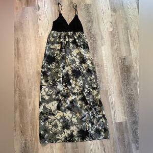 Black and Gray Maxi Dress